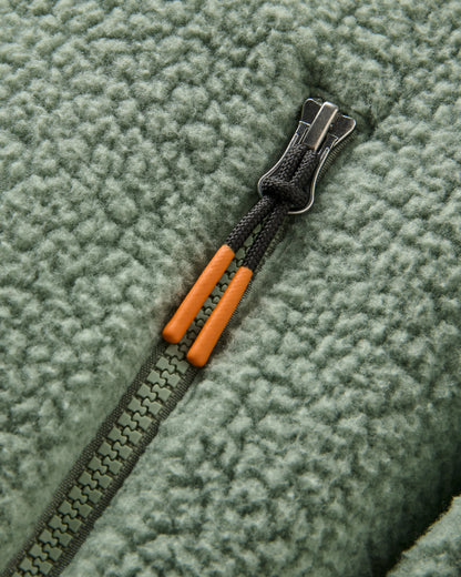 Home Full Zip Hooded Sherpa Fleece - Pistachio - Flatlay