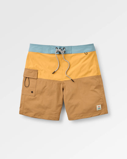 Cutback NetPlus® 17" Boardshort - Spruce Yellow/Toffee - Flatlay