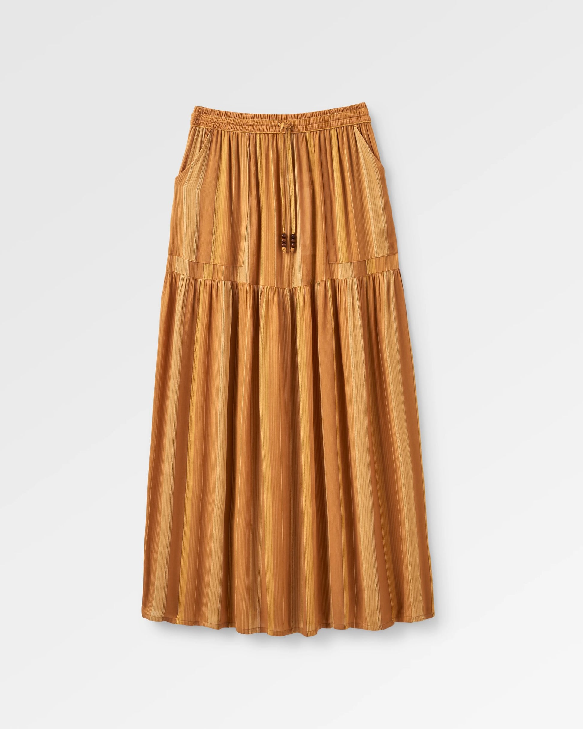 Zephyr Woven Maxi Skirt - Spruce Yellow Stripe - Flatlay