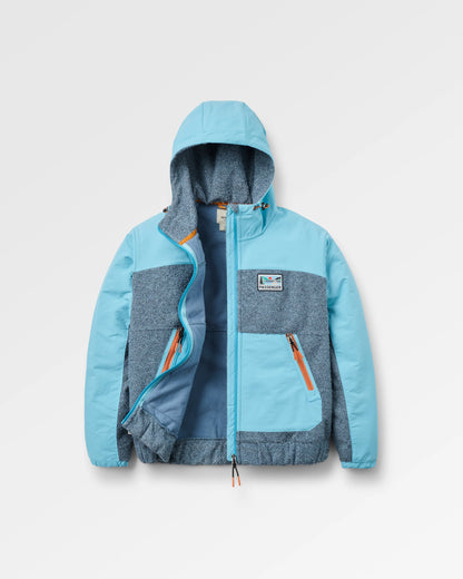 Warming Full Zip Windproof Fleece - Stormy Blue/Retro Blue  - Flatlay