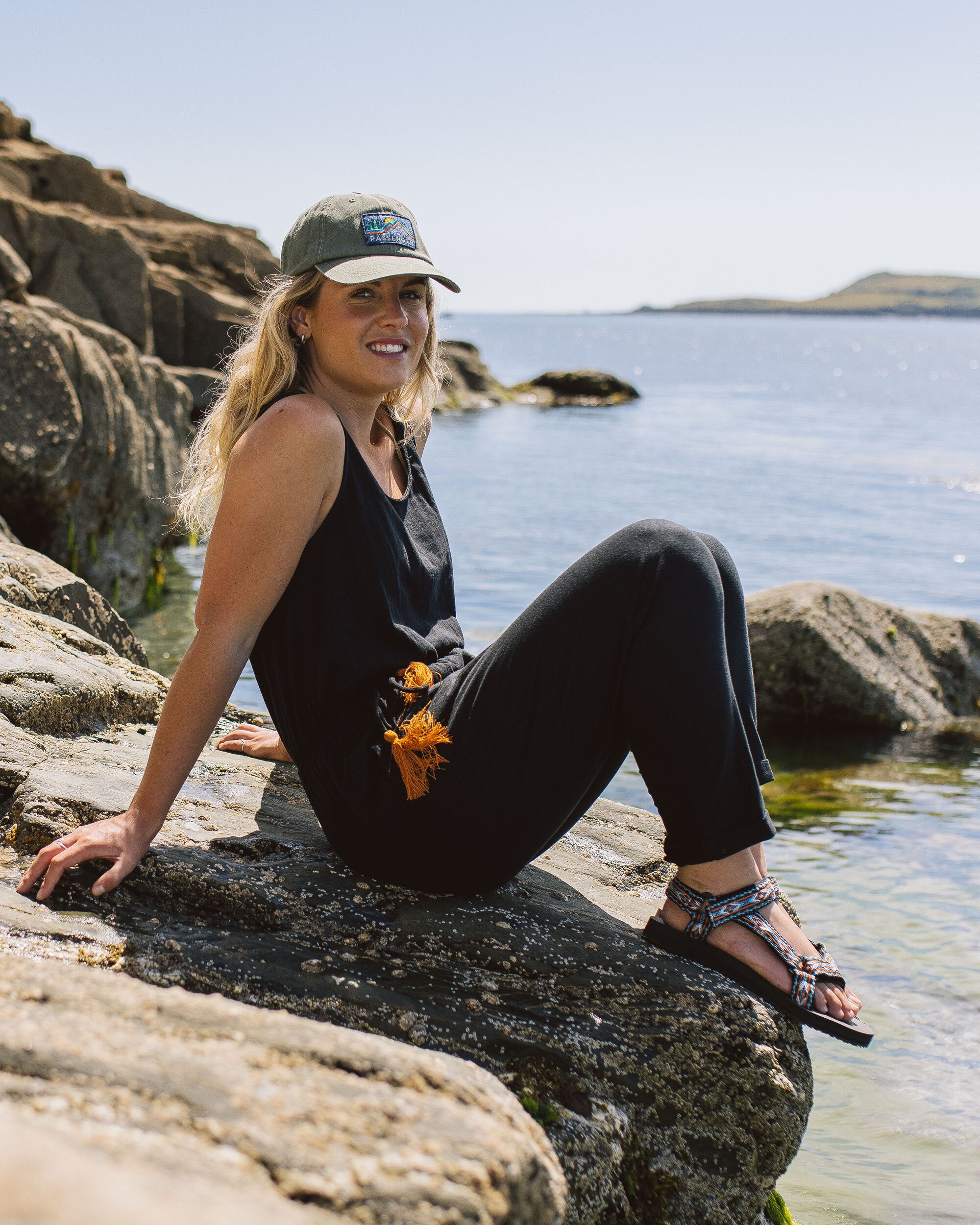 Eva Recycled Cotton Jumpsuit - Black - Lifestyle