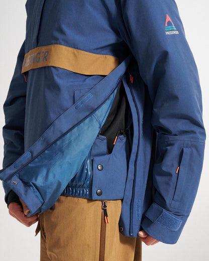 Snowscape Men's Recycled Anorak - Dark Denim - Studio Model