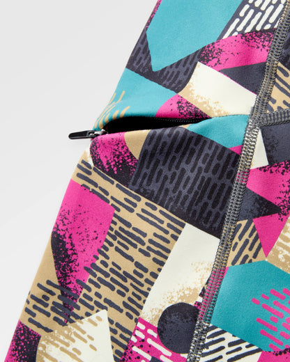 Womens Solscape Active Short - Mosaic Mountain Charcoal - Flatlay