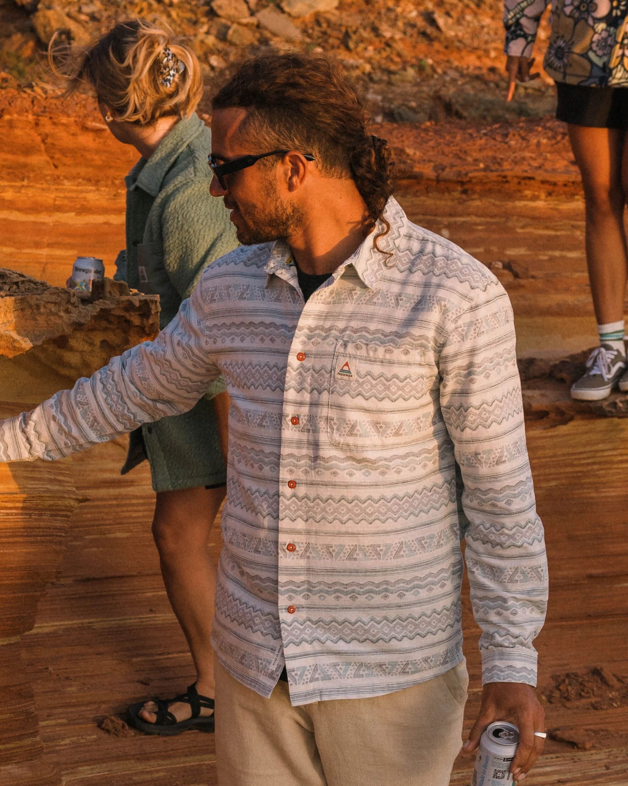 Amboro Organic Cotton Shirt - Mono Geo Birch  - Lifestyle