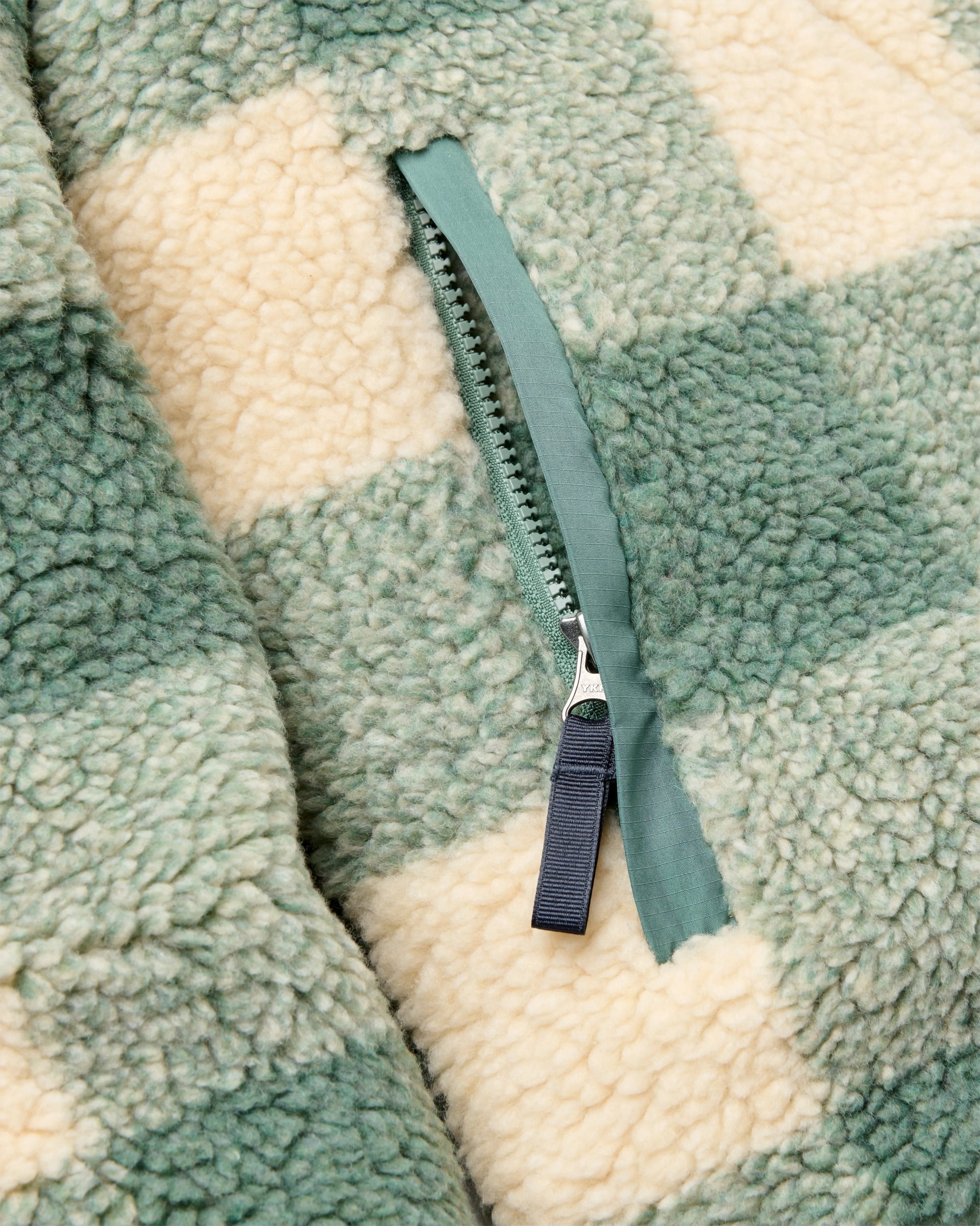 Offroad Sherpa 1/2 Zip Fleece - Dark Forest Check - Flatlay