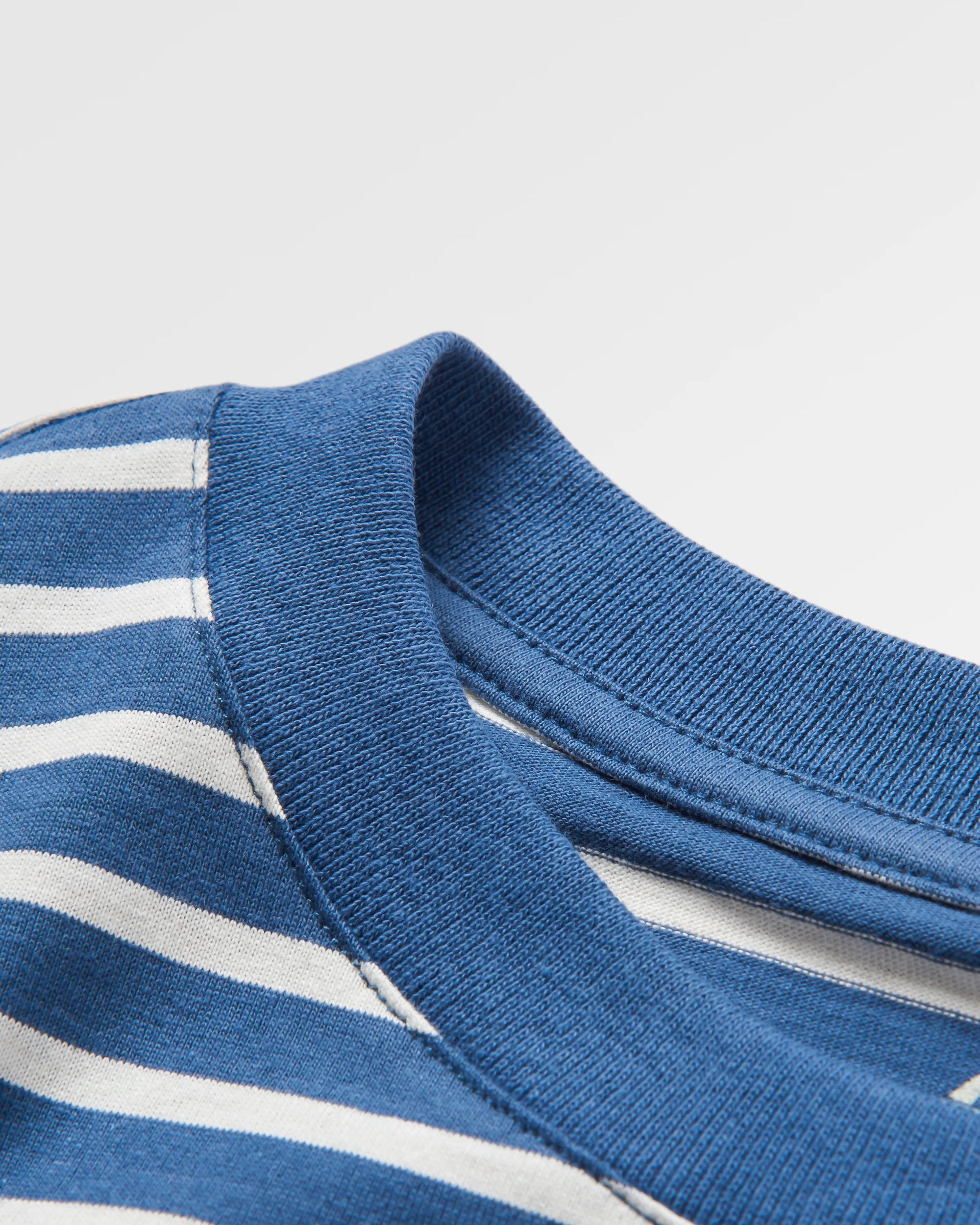 Zen Recycled Cotton Relaxed Fit T-Shirt - Dark Denim/ Birch Stripe - Flatlay
