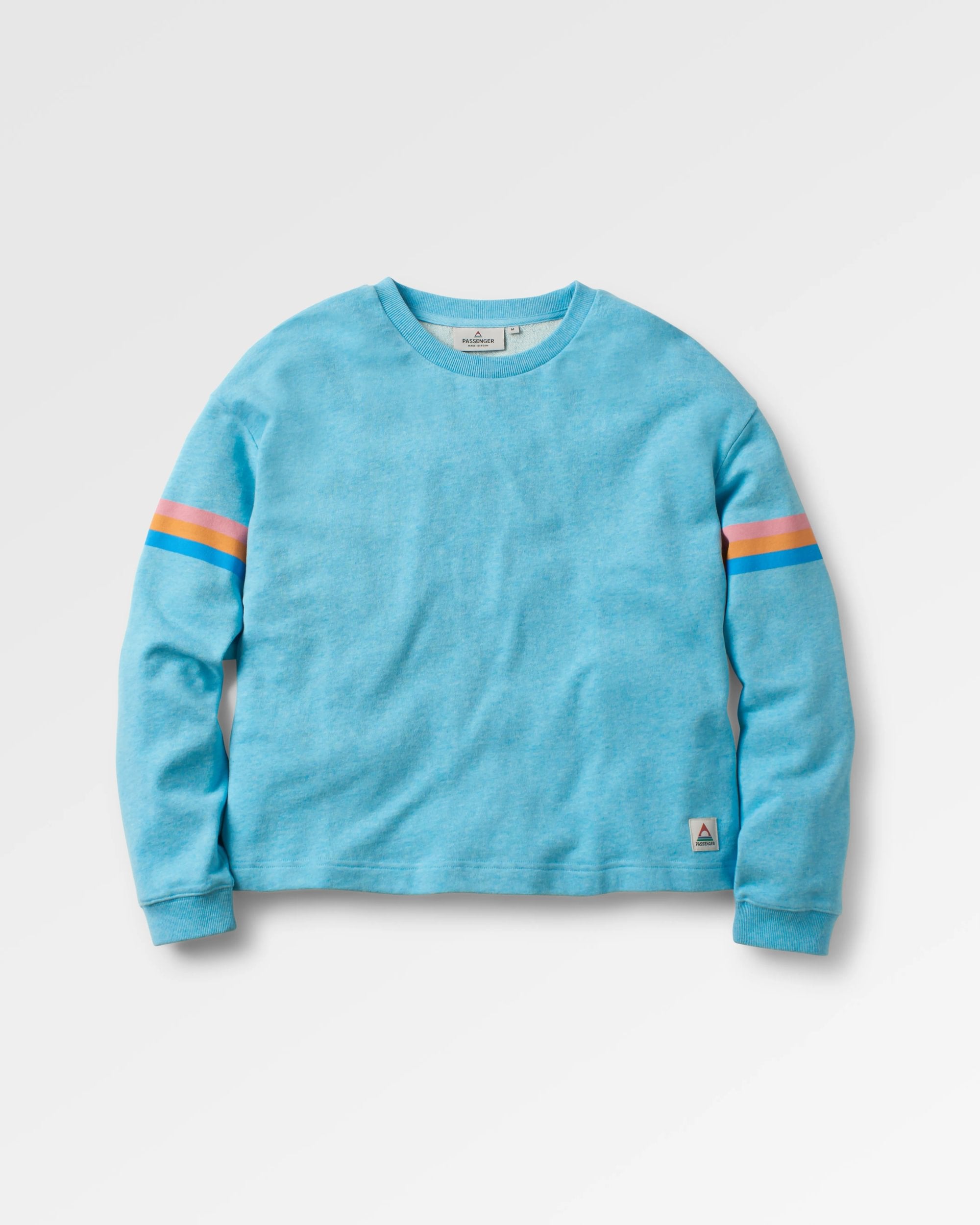 Poinsettia Organic Cotton Sweatshirt - Soft Blue Pool Marl - Flatlay