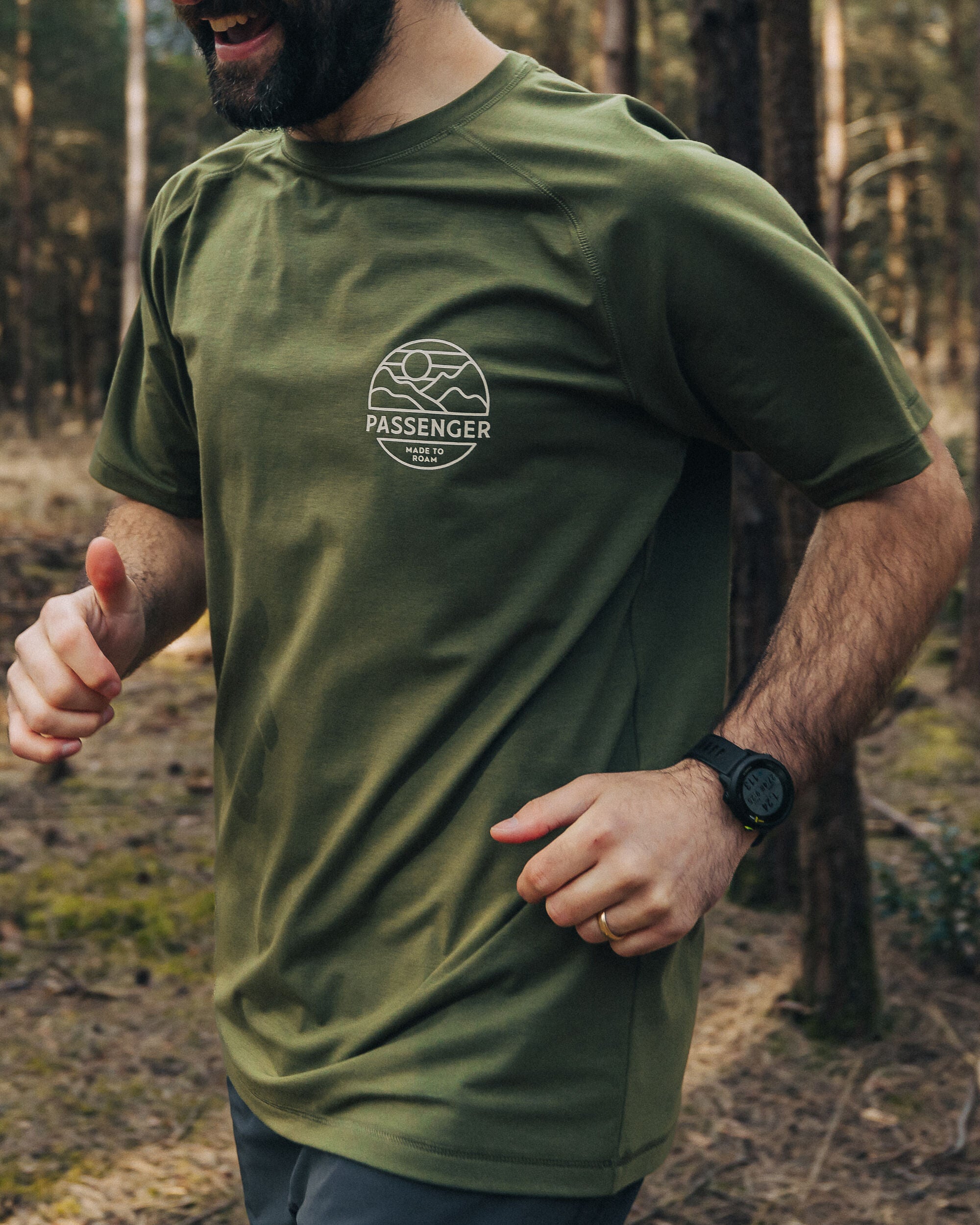 Sedona Recycled Active T-Shirt - Khaki - Lifestyle