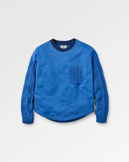 Aerial Long Sleeve Knit Top - Electric Blue - Flatlay