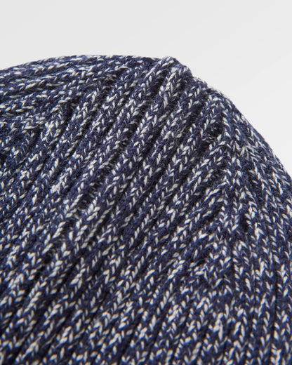 Fisherman Marl Beanie - Rich Navy - Flatlay