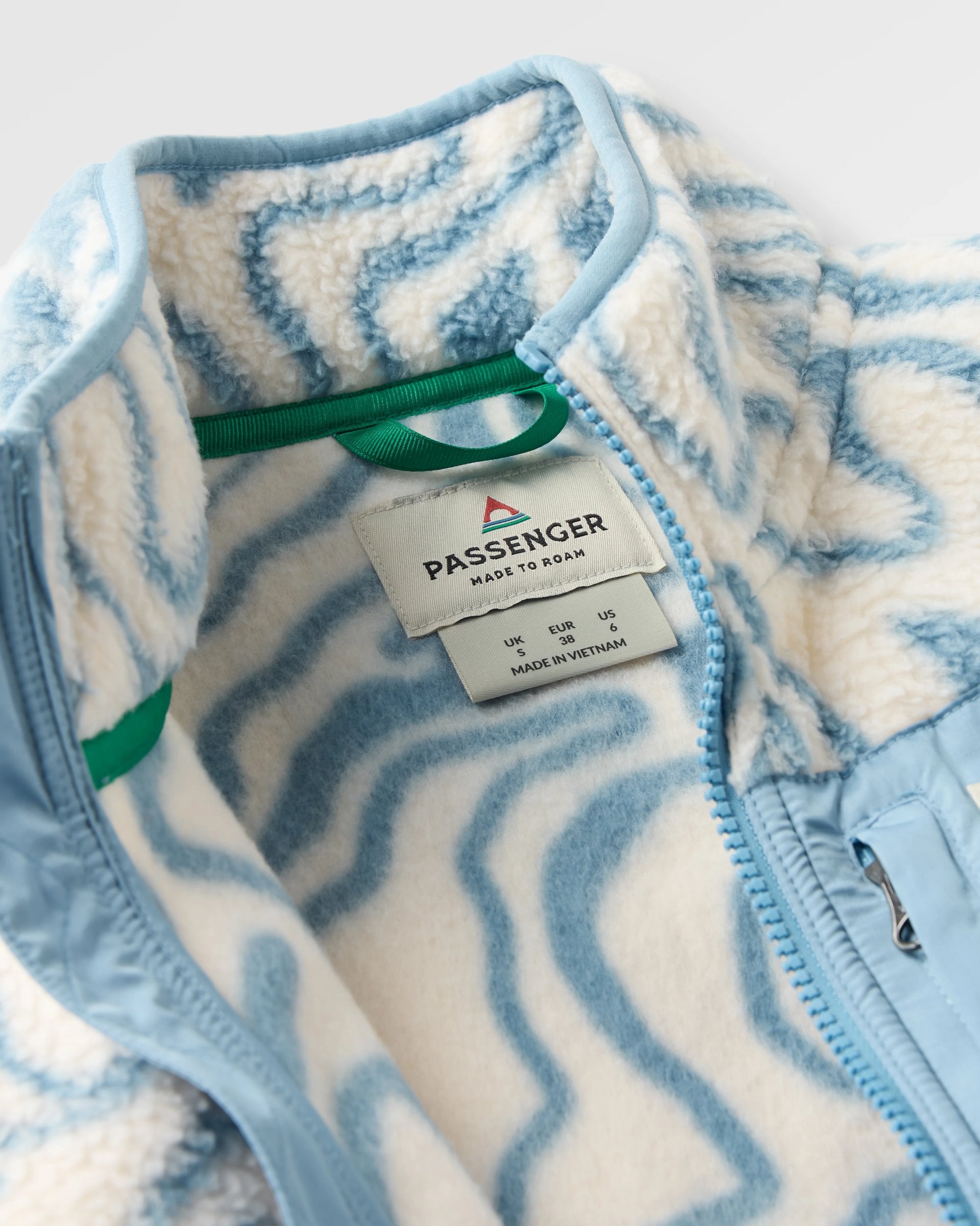 Fairbanks Recycled Sherpa Gilet - Strata Swirl Birch - Flatlay