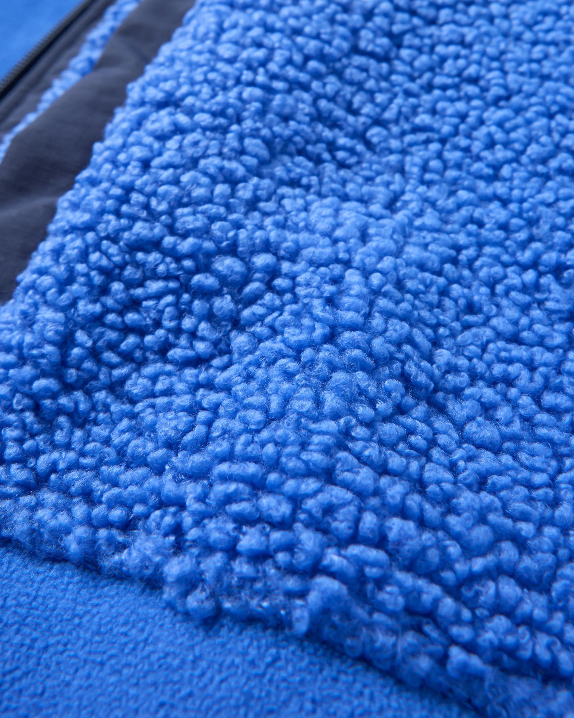 Oak Teddy Long Line Fleece - Electric Blue - Flatlay