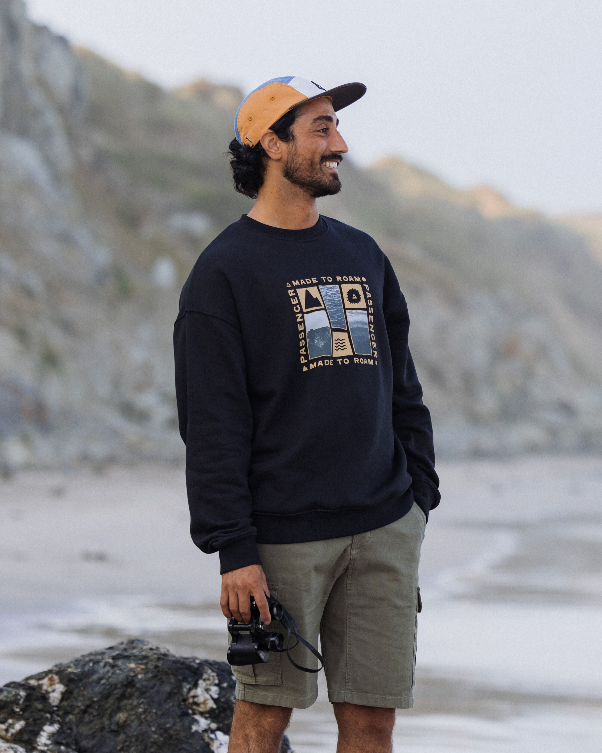 Snapshot Organic Cotton Relaxed Fit Sweatshirt - Black - Lifestyle