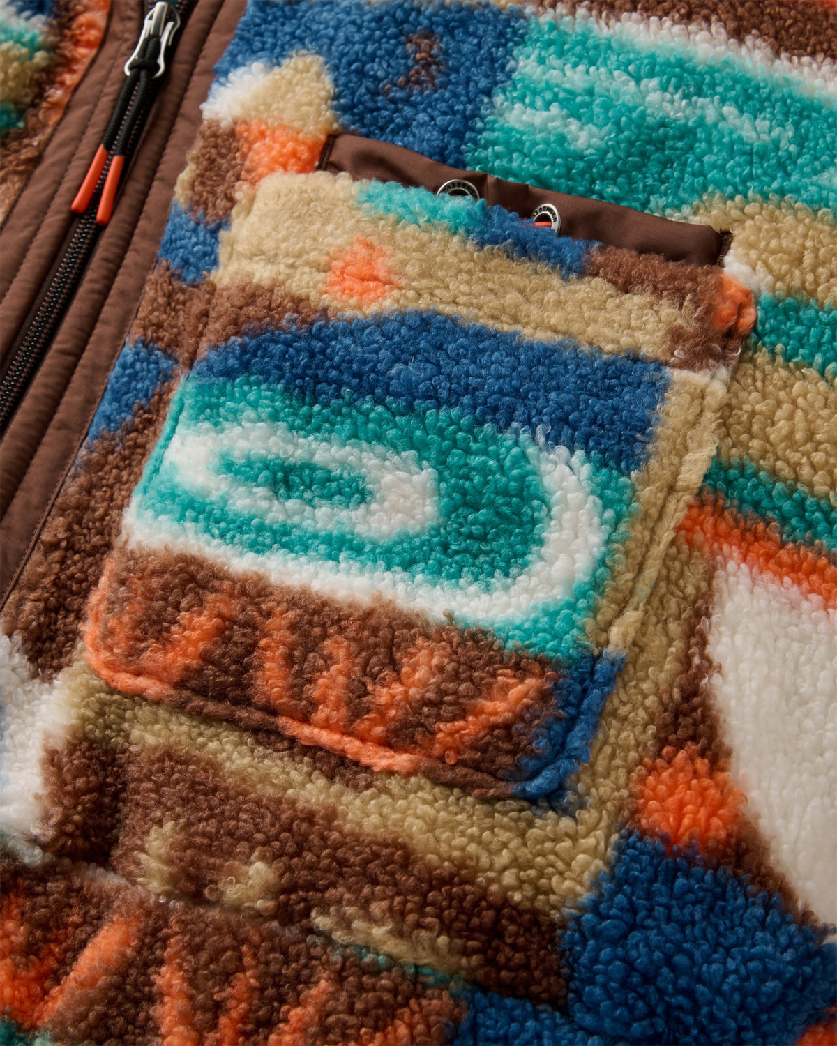 Lucia Sherpa Fleece - Lost On Purpose Pacific Green - Flatlay