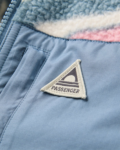 Home Full Zip Sherpa Gilet - Slower Rhythms Stormy Blue - Flatlay