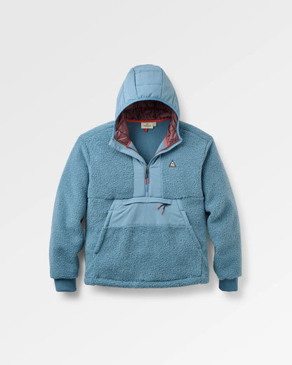 Woodland 1/2 Zip Sherpa Fleece - Stormy Blue  - Flatlay
