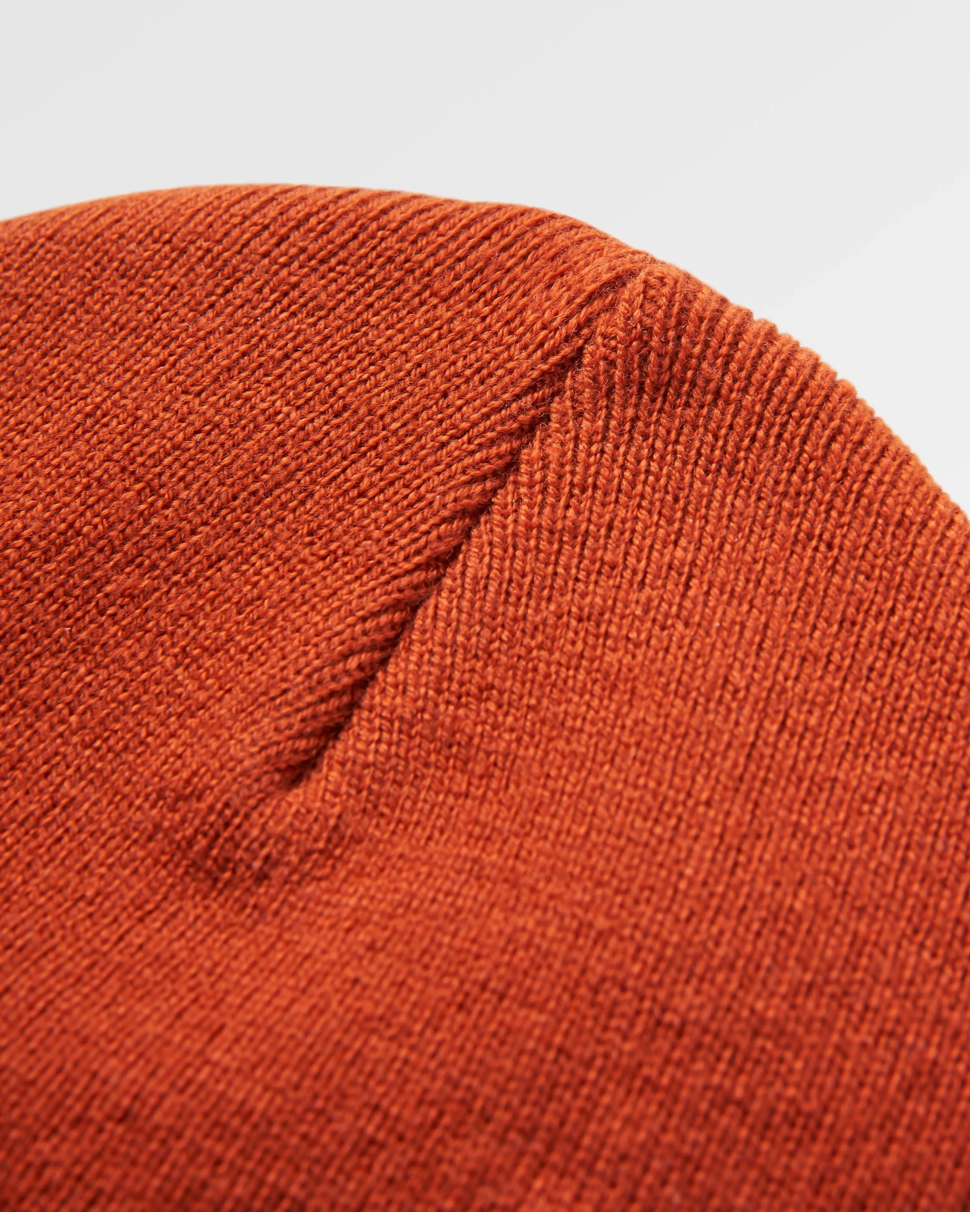 Core Recycled High-Top Beanie - Rust - Flatlay