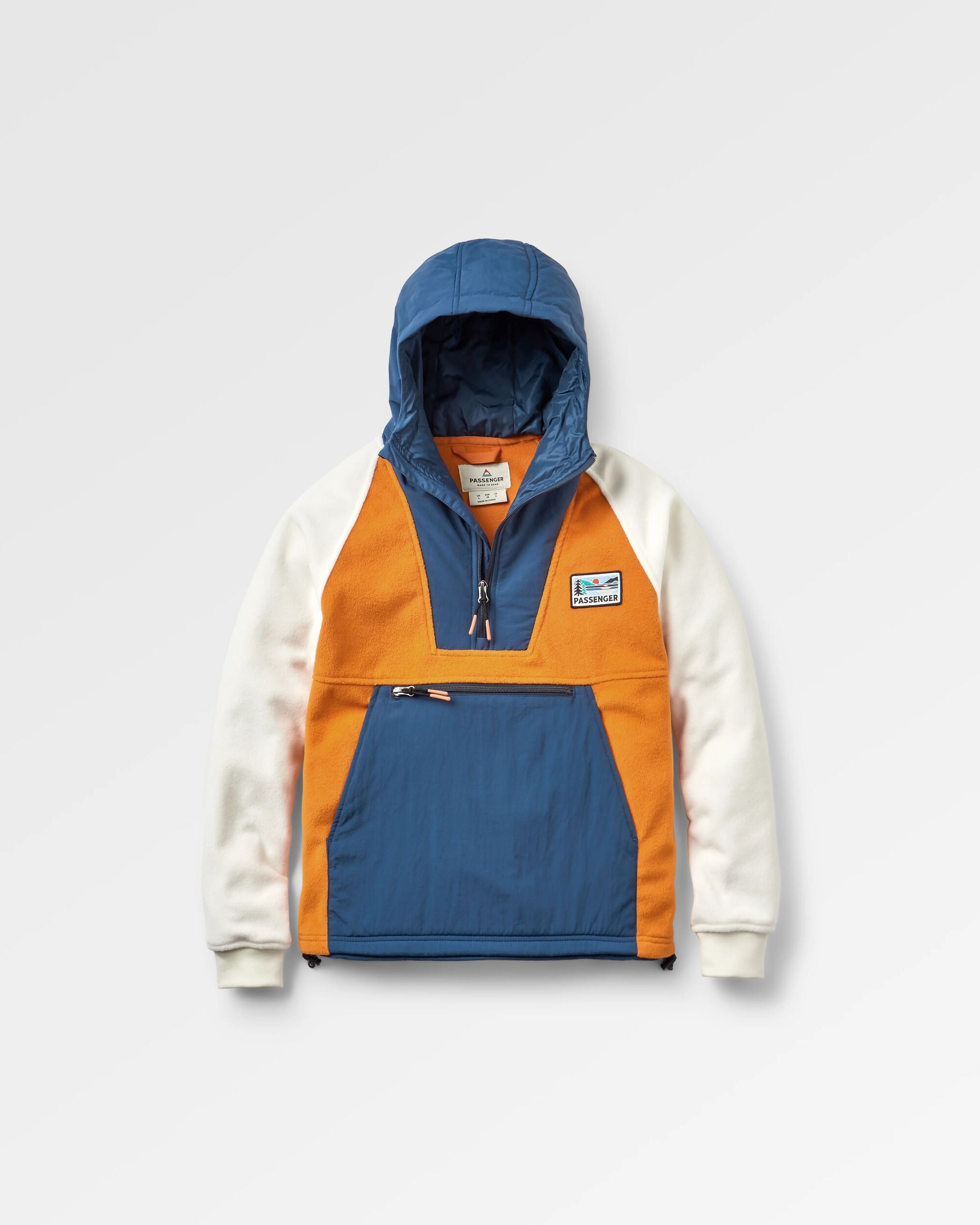 Alexander Recycled Hooded Polar Fleece - Sunrise Orange
 - Flatlay