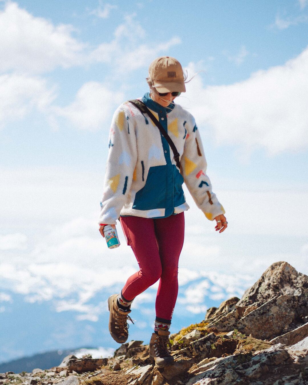 Clover Deep-Pile Sherpa Fleece - Off White Geo - Lifestyle