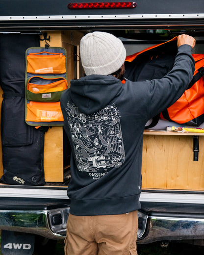 Roam Slow Men's Recycled Cotton Hoodie - Black - Lifestyle