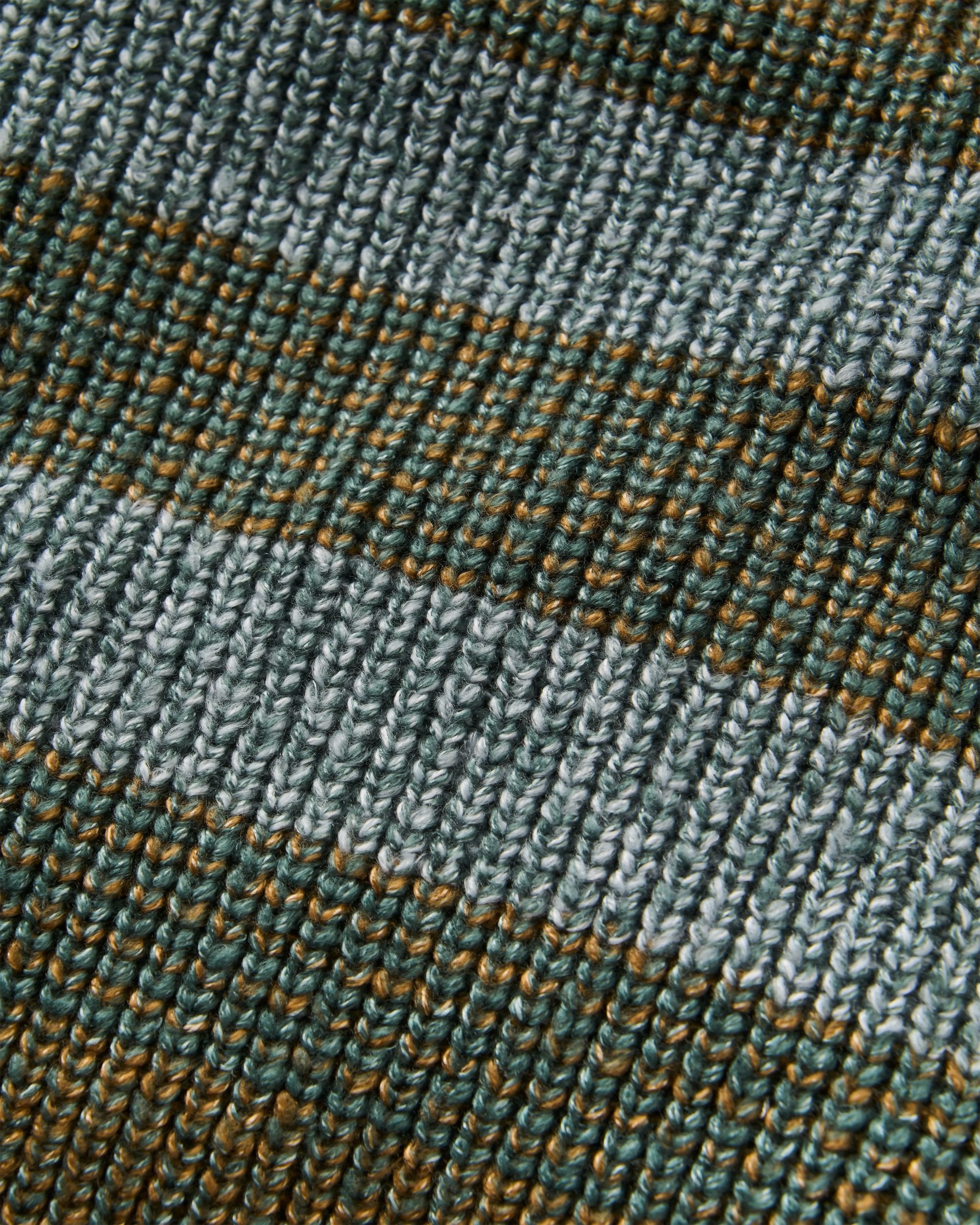 Fog Recycled Knitted Jumper - Faded Denim Multi Stripe - Flatlay