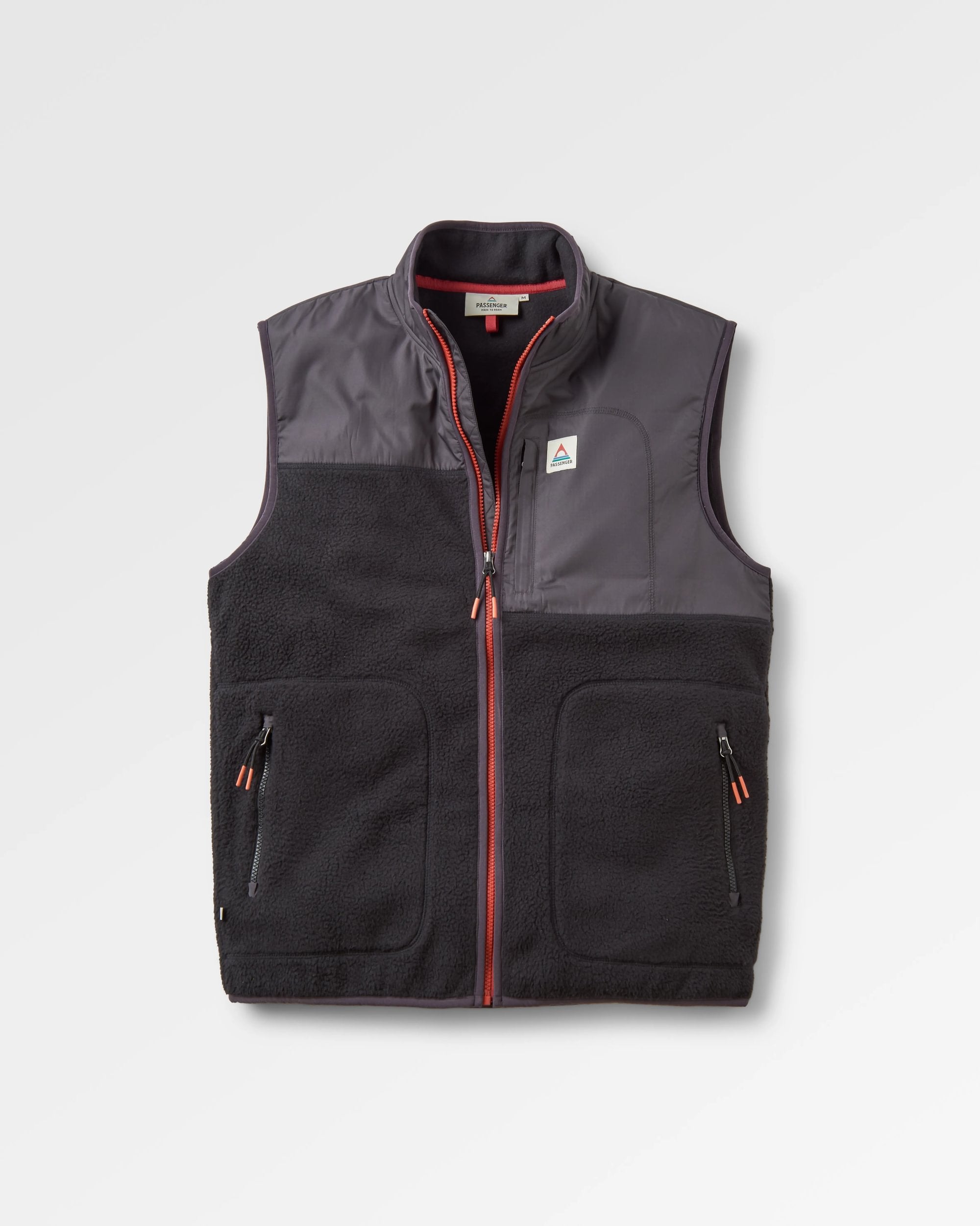 Offgrid Recycled Sherpa Fleece Vest - Black - Flatlay