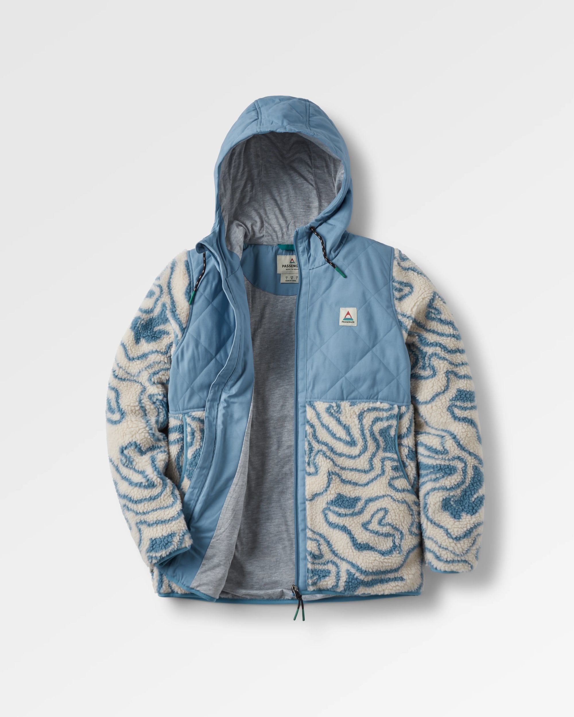 Sefton Recycled Deep-Pile Sherpa Full Zip Fleece - Strata Swirl Birch - Flatlay
