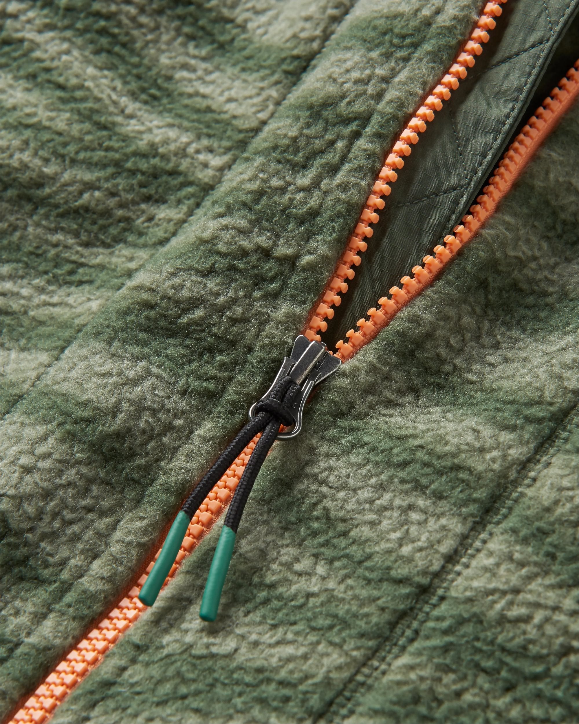 Fairbanks Full Zip Recycled Sherpa Fleece - Strata Fir Tree - Flatlay