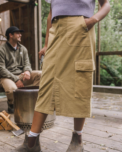 Avian Cord Maxi Skirt - Biscuit - Lifestyle