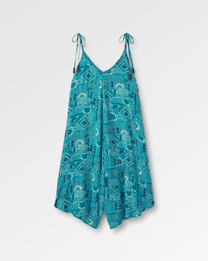 Copetín Jumpsuit - Vintage Patchwork Blue Pool - Flatlay