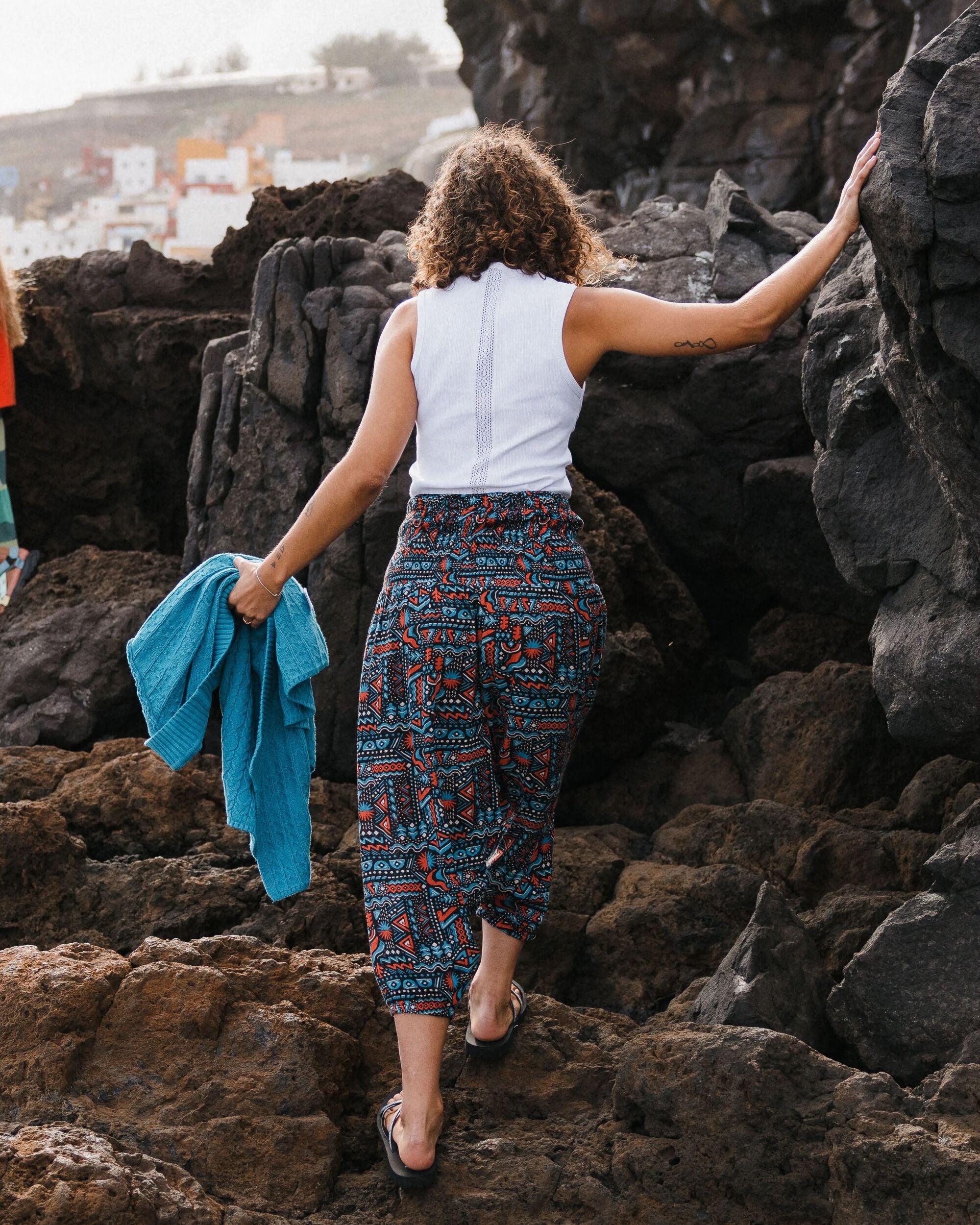 Daylily Loose Trouser - Elemental Geo Black - Lifestyle