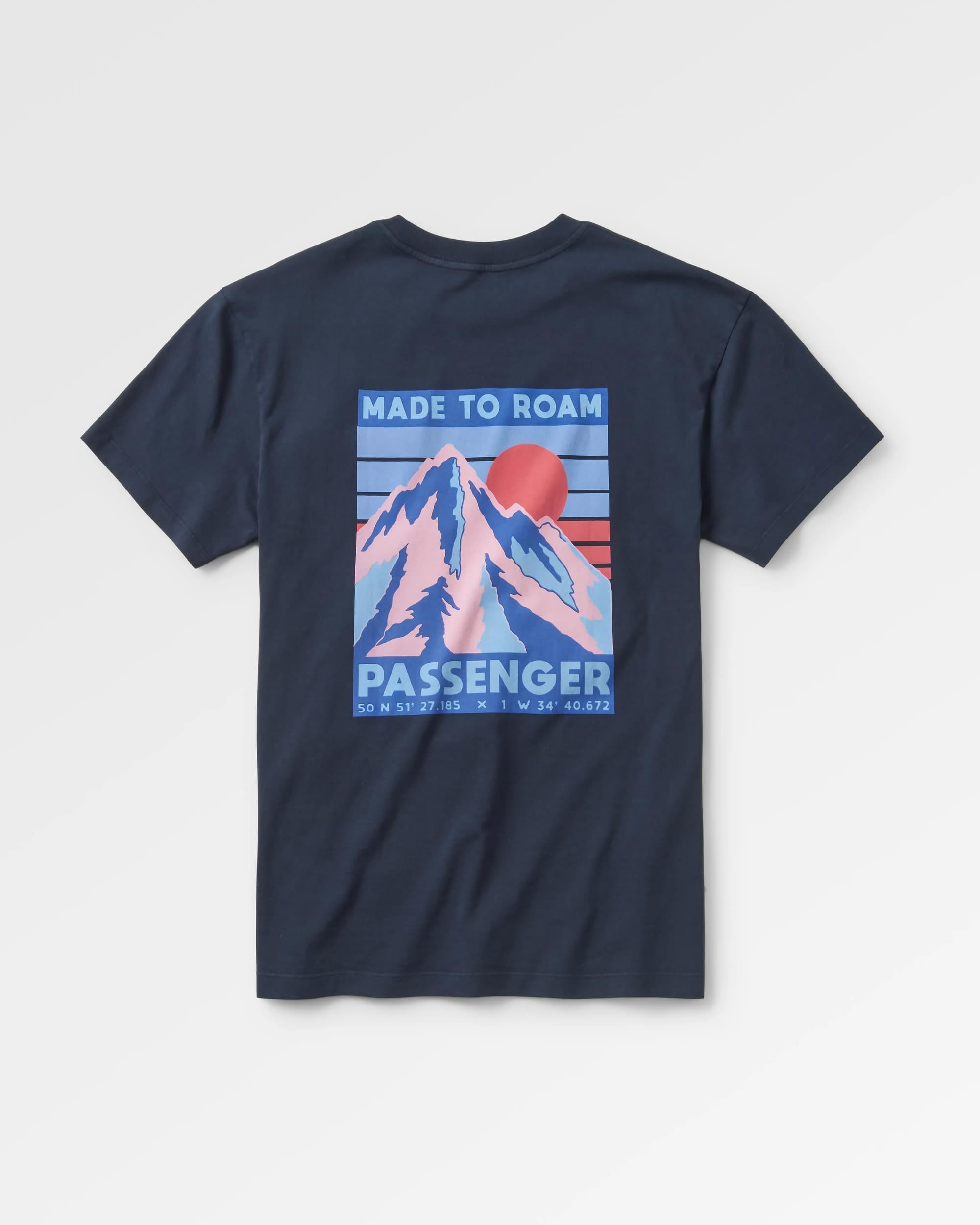 Distance Recycled Relaxed Fit T-Shirt - Deep Navy - Flatlay
