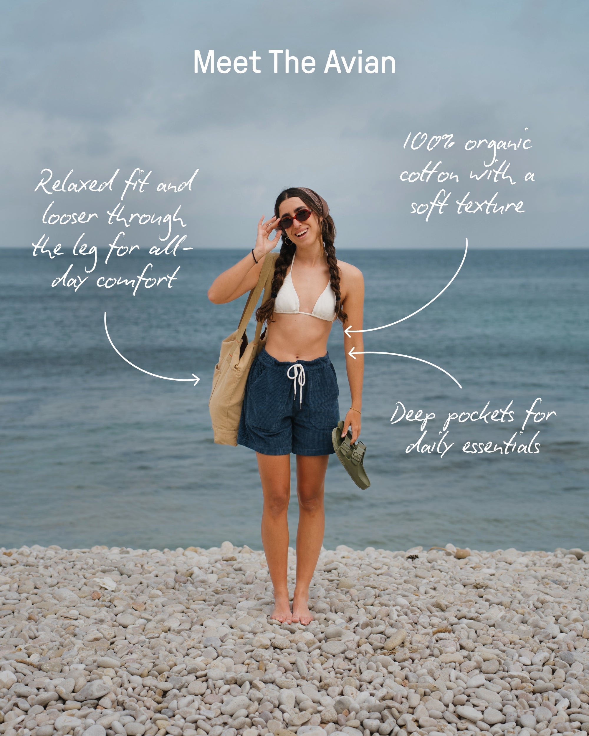 Avian Organic Cord Short - Dark Denim - 