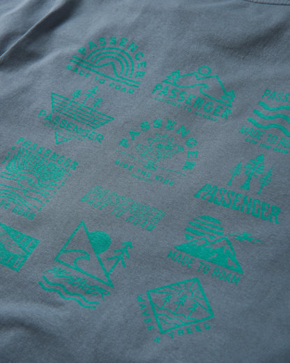 Icon Recycled Cotton T-Shirt - Storm Grey - Flatlay