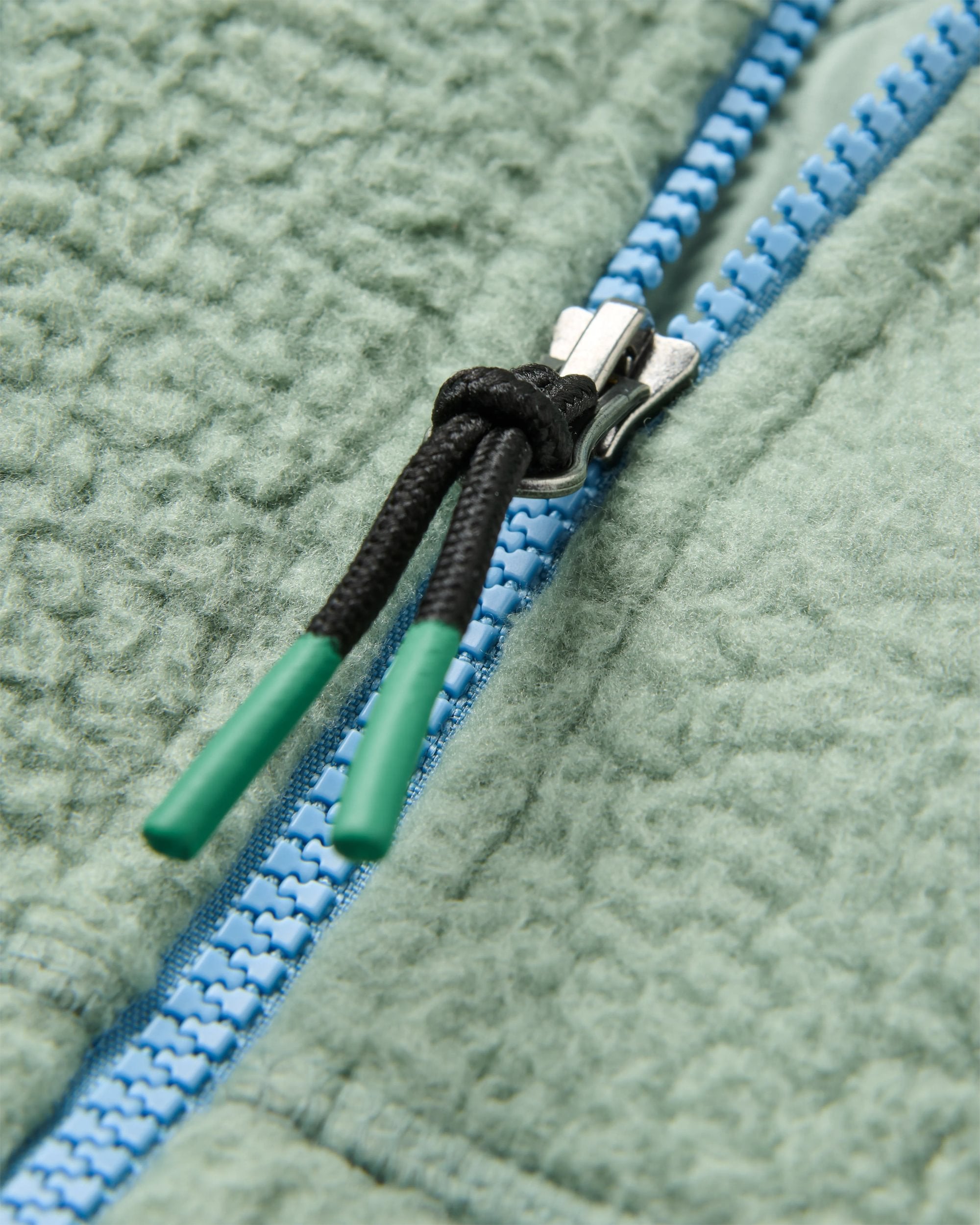 North Coast Full Zip Recycled Sherpa Fleece - Pistachio - Flatlay