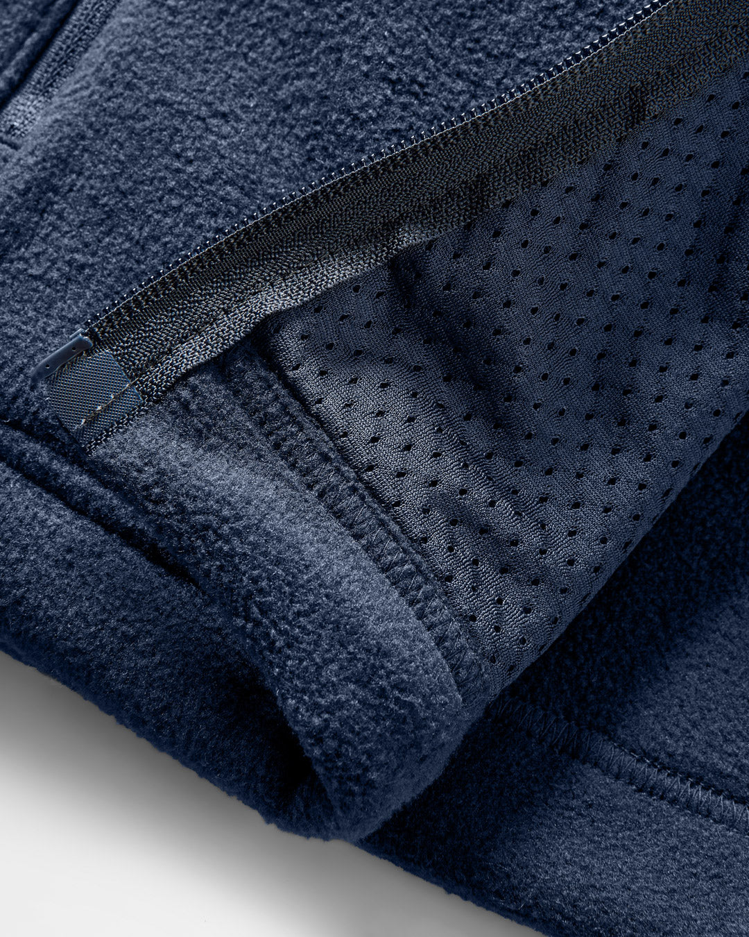 Ridge Full Zip Recycled Polar Fleece - Mediterranean/Deep Navy - Flatlay
