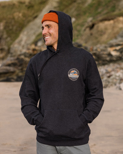 Male_Odyssey Organic Cotton Hoodie - Ebony Marl