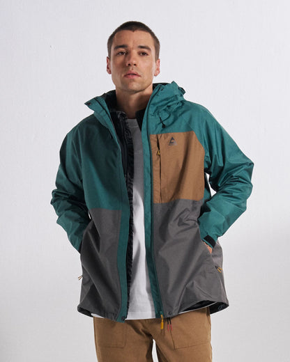 Trailscape Men's Waterproof Jacket - Deep Ocean/Slate Grey - Studio Model