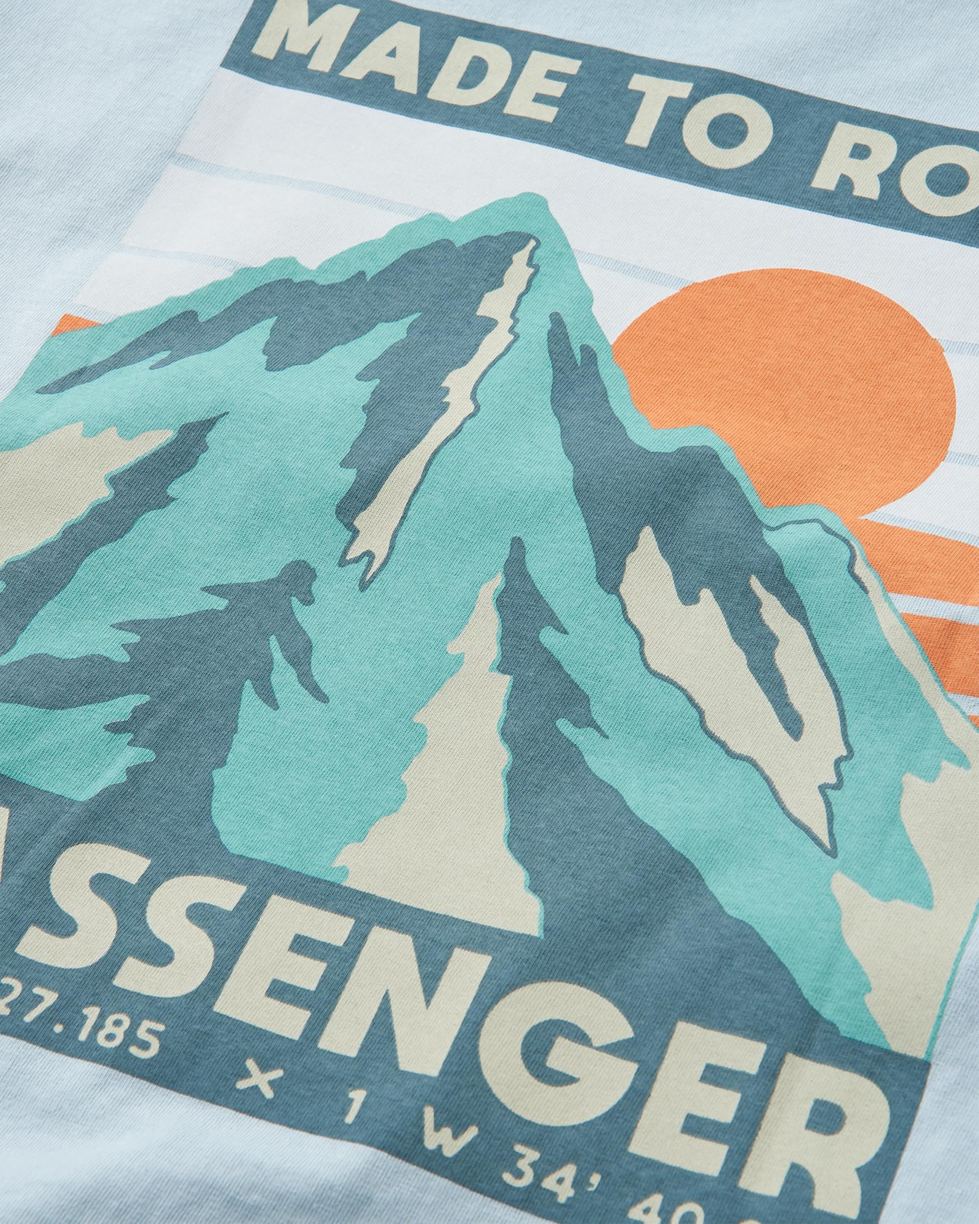Distance Recycled Relaxed Fit T-Shirt - Blue Fog - Flatlay