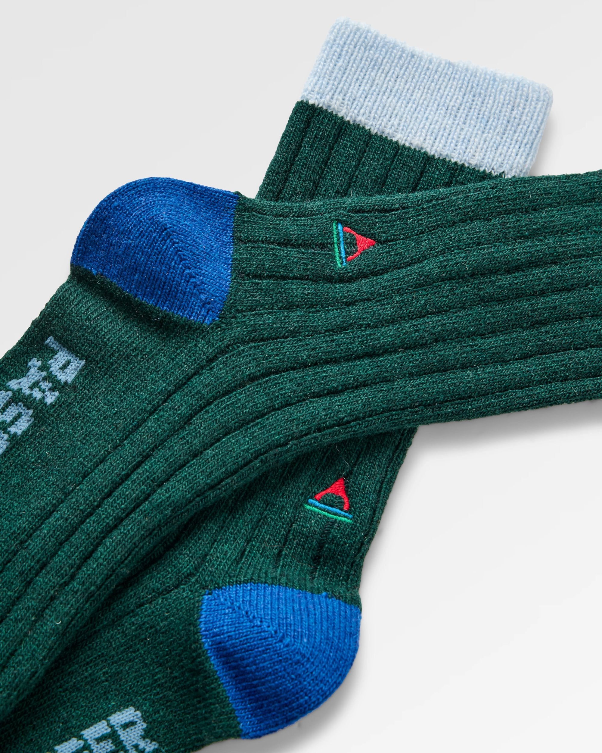 Koa Recycled Crew Sock - Dark Fern  - Flatlay