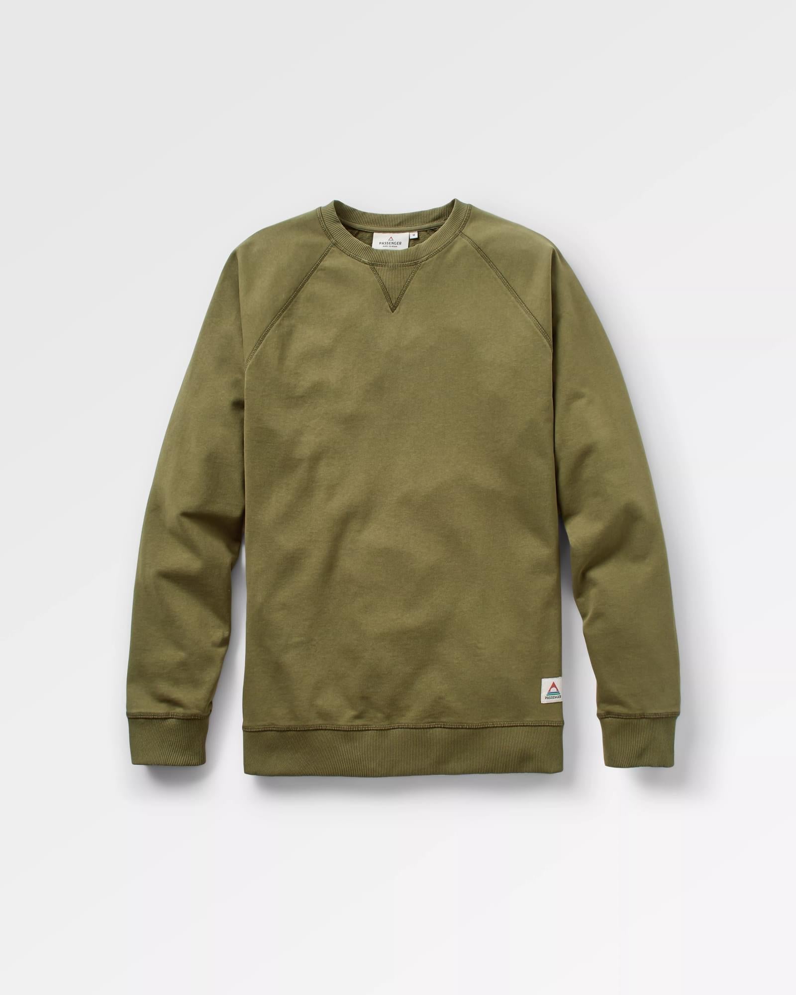 Heritage Recycled Cotton Sweatshirt - Khaki - Flatlay