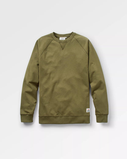 Heritage Recycled Cotton Sweatshirt - Khaki - Flatlay