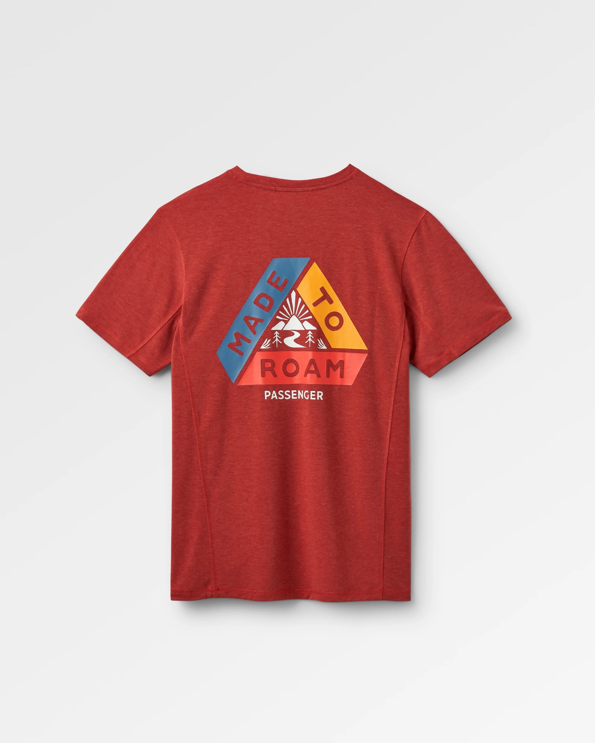 Kirkwood Textured Active T-Shirt - Red Ochre - Flatlay