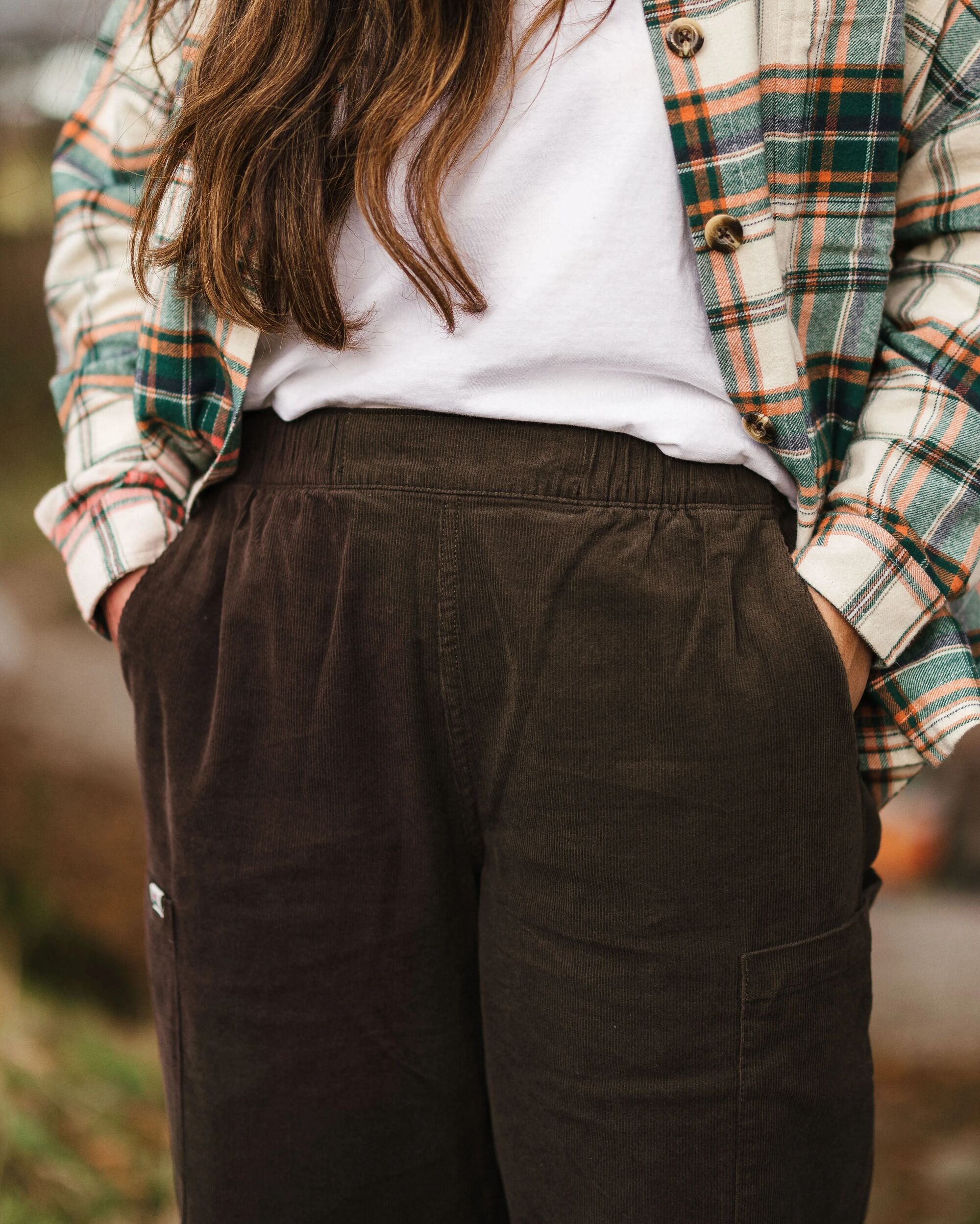 Someday Organic Cotton Corduroy Trouser - Coffee - Lifestyle