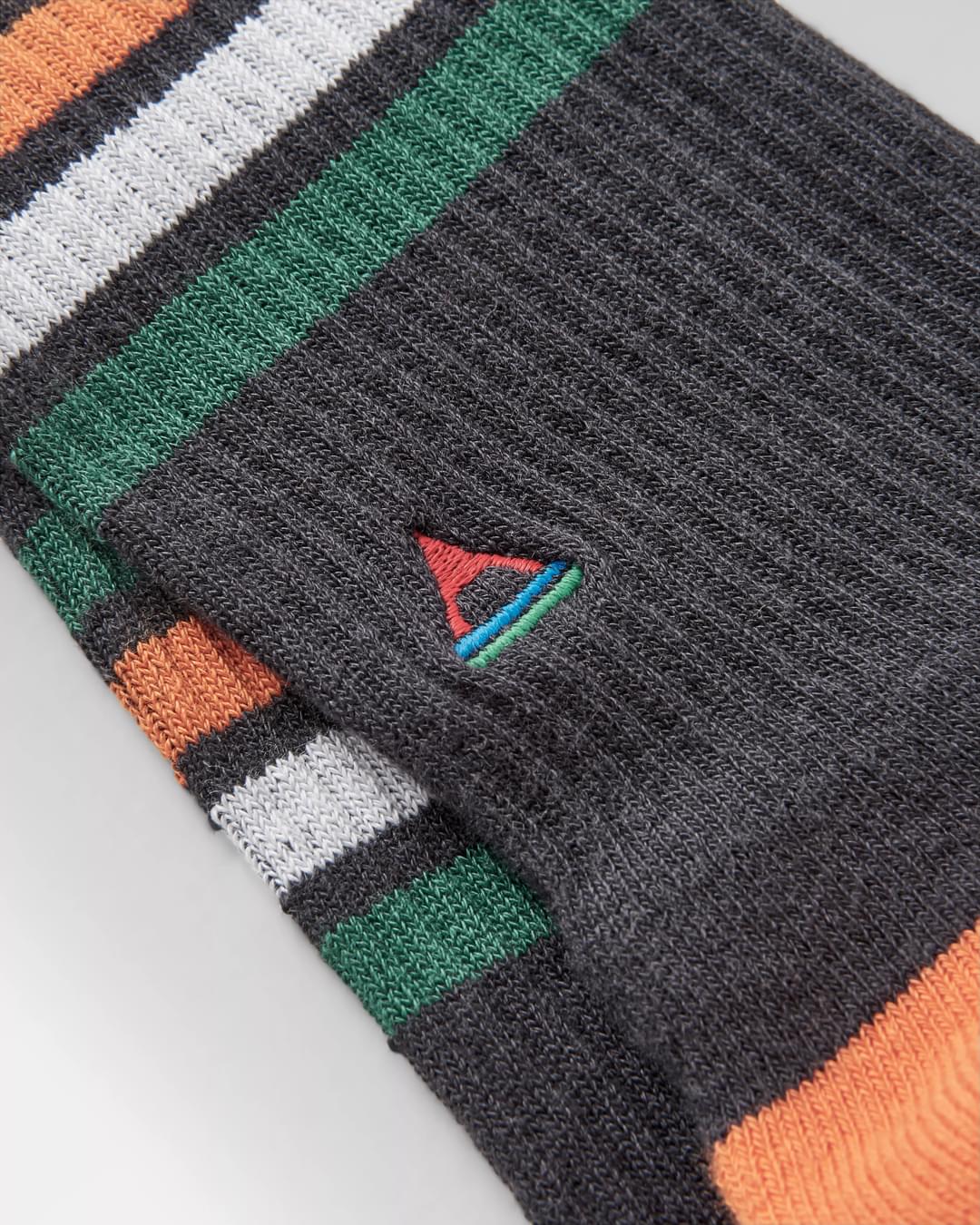 Organic Midweight Crew Socks - Charcoal - Flatlay