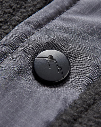 Solace Recycled Sherpa-Lined Polar Fleece - Black - Flatlay