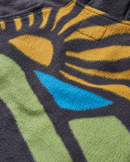 North Coast Vista Full Zip Recycled Sherpa Fleece - Faded Black - Flatlay