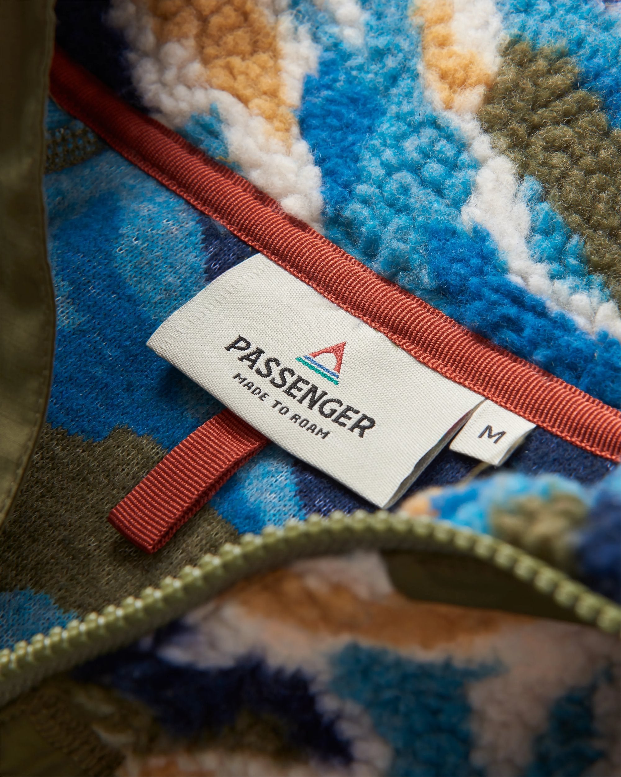 Offroad Recycled Sherpa 1/2 Zip Fleece - Mount Scenic Khaki - Flatlay