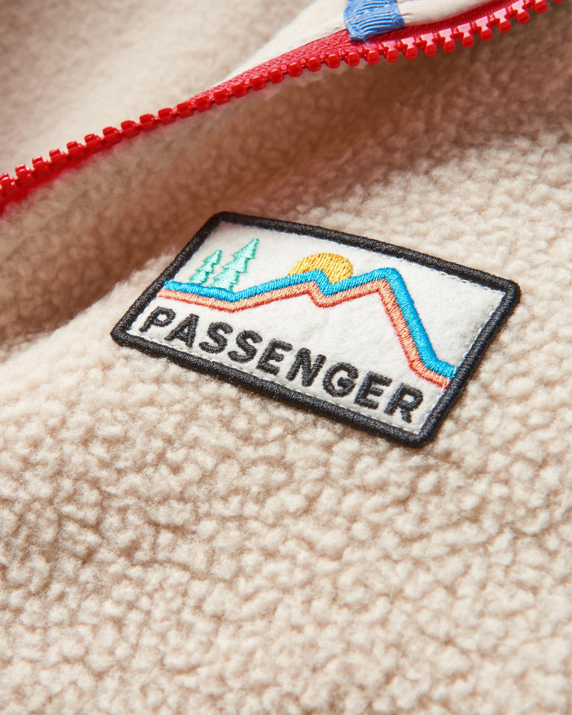 Maine 1/2 Zip Recycled Sherpa Fleece - Shell Pink - Flatlay