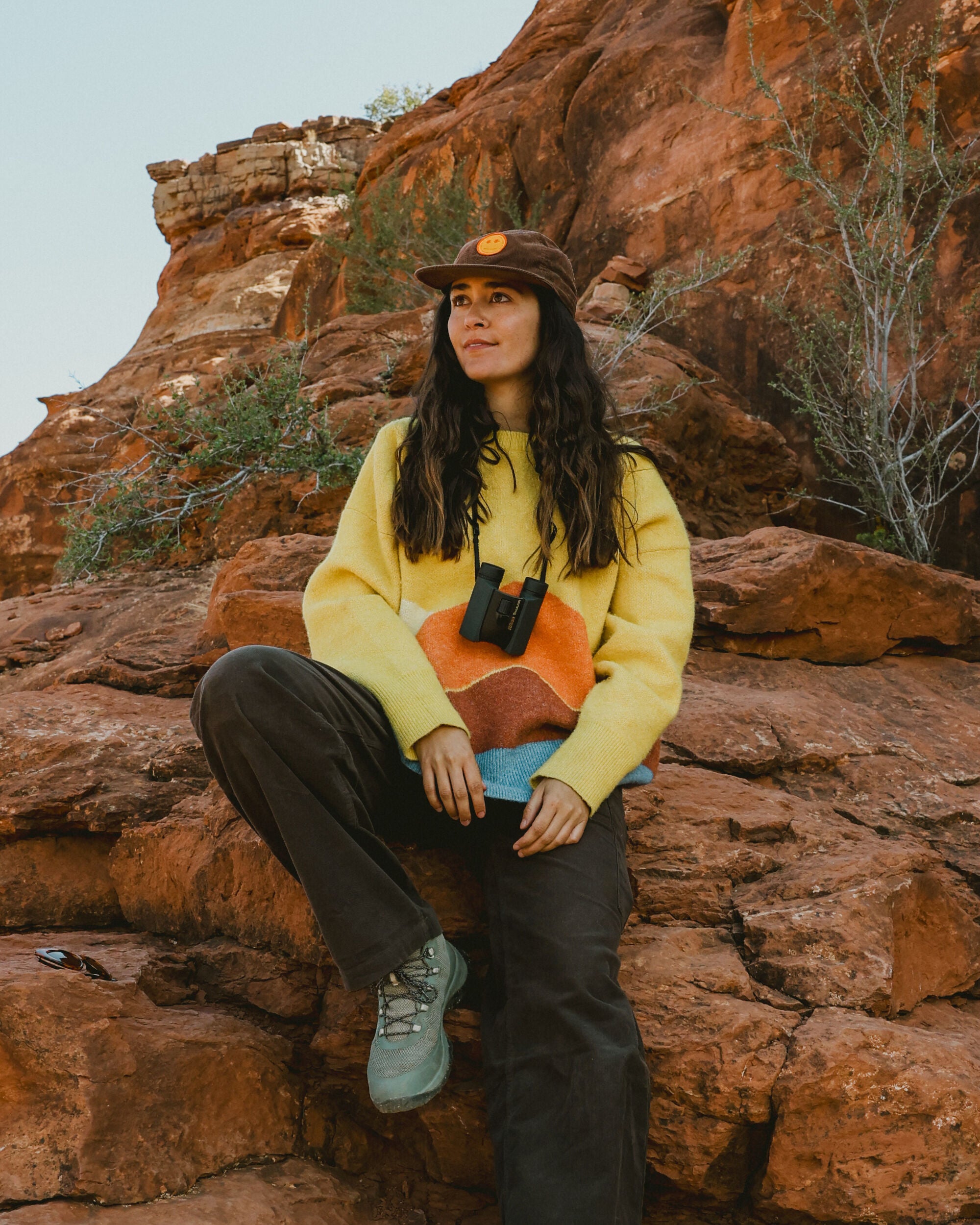 Vista Recycled Knitted Jumper - Amber Gold - Lifestyle